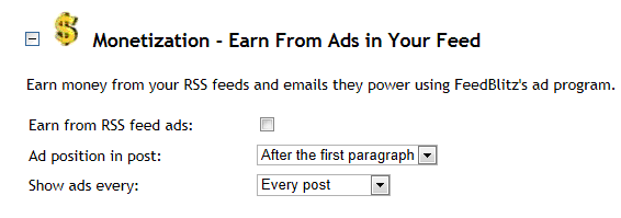FeeBlitz RSS Feed Monetization